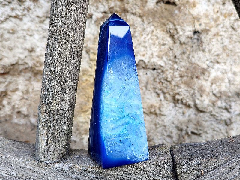 Blue agate obelisk 244g (Brazil)