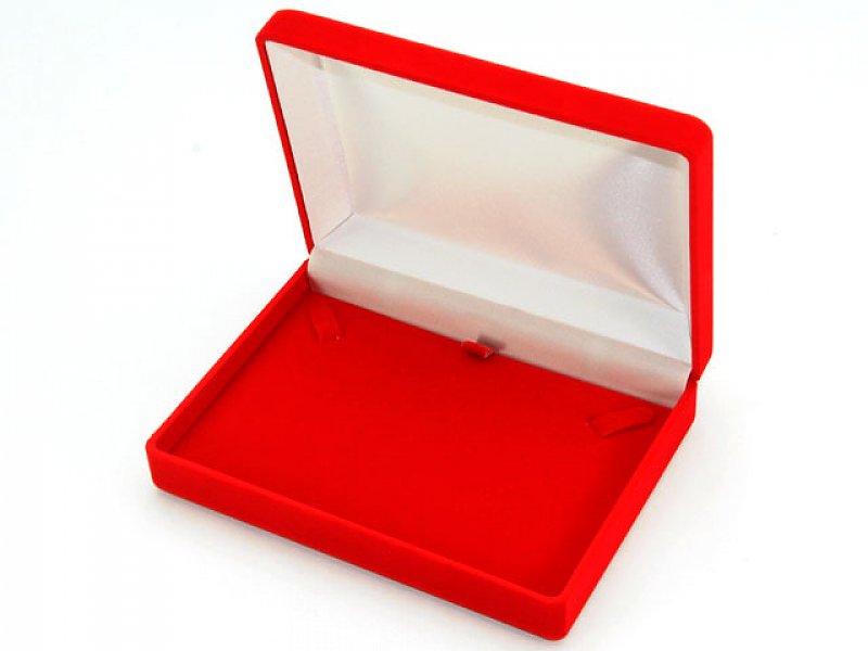 Dárková krabička sametová červená 14 x 10,5cm