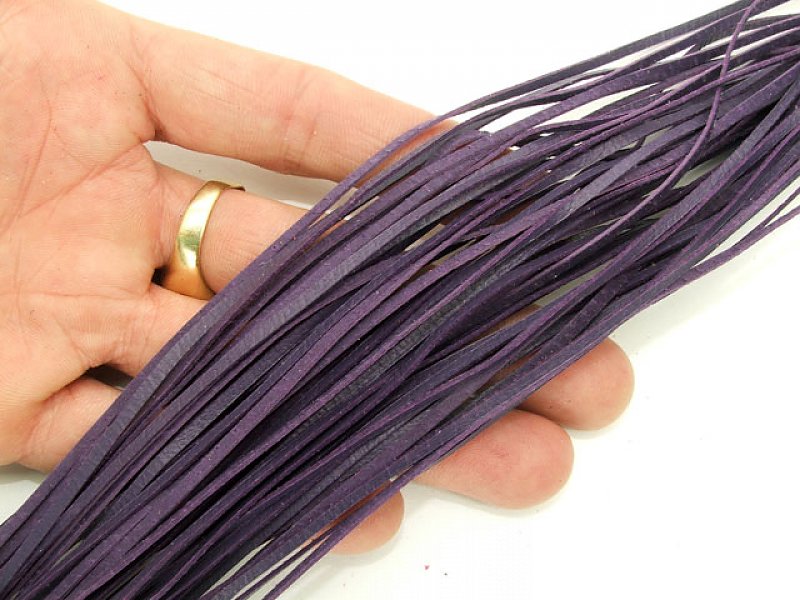 Leather strap pendant purple 1pc