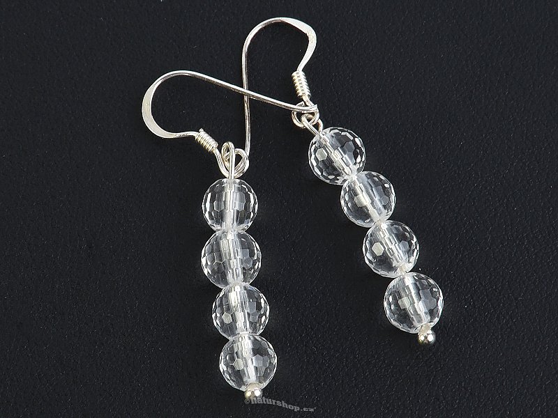 Crystal earrings cut beads Ag