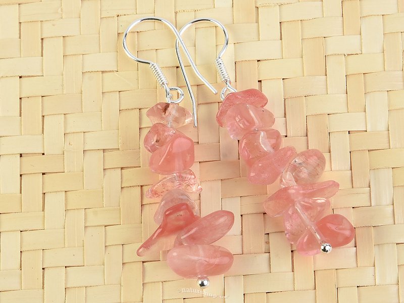 Calcite pink earrings Ag