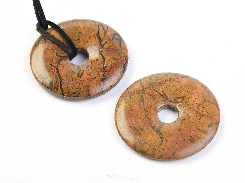 Jasper archaic donut on the leather 40 mm