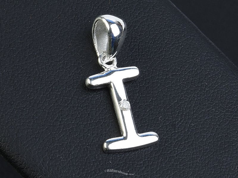 Pendant with zircon silver Ag 925/1000 letter I