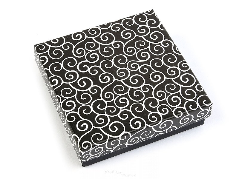 Paper gift box 9x9cm black-and-white