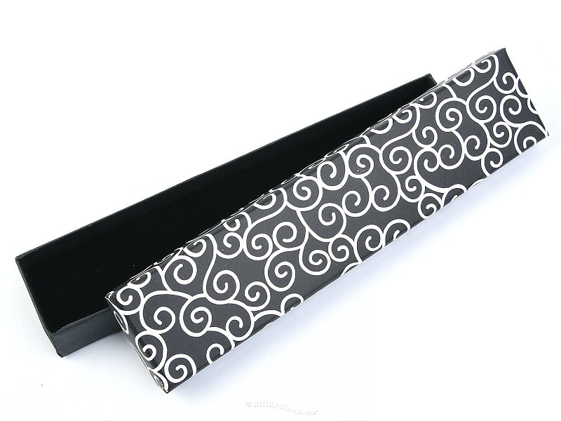 Longer paper gift box black and white 20.5 cm