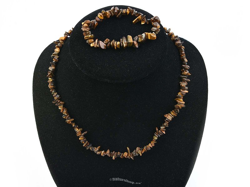 Tiger eye jewelry set - necklace + bracelet
