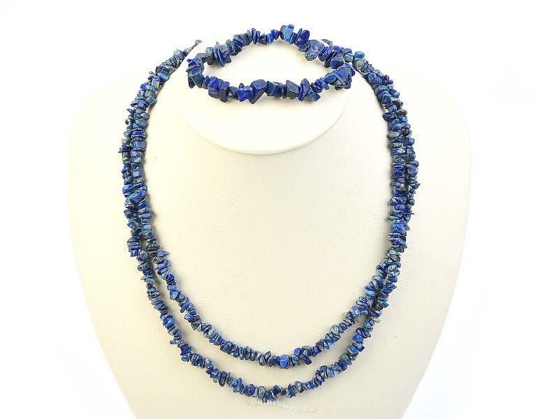 Lapis lazuli šperky sada - náhrdelník dl.+ náramek