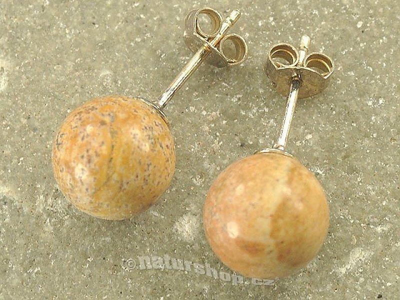 Earrings jasper beads 10 mm image Earring Ag