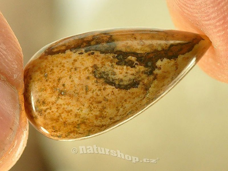 Šperková mugle z jaspisu obrázkového kapka 21x11mm (mugle011)
