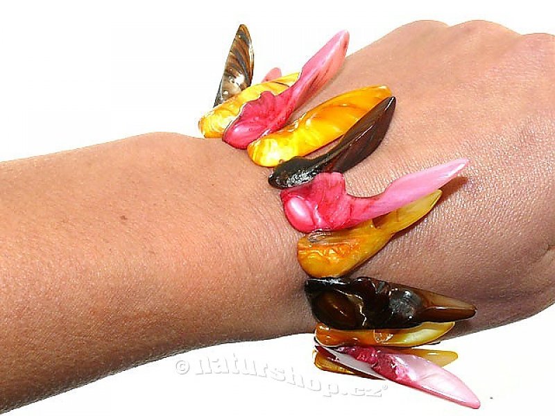 Bracelet shell pink mix (colored)