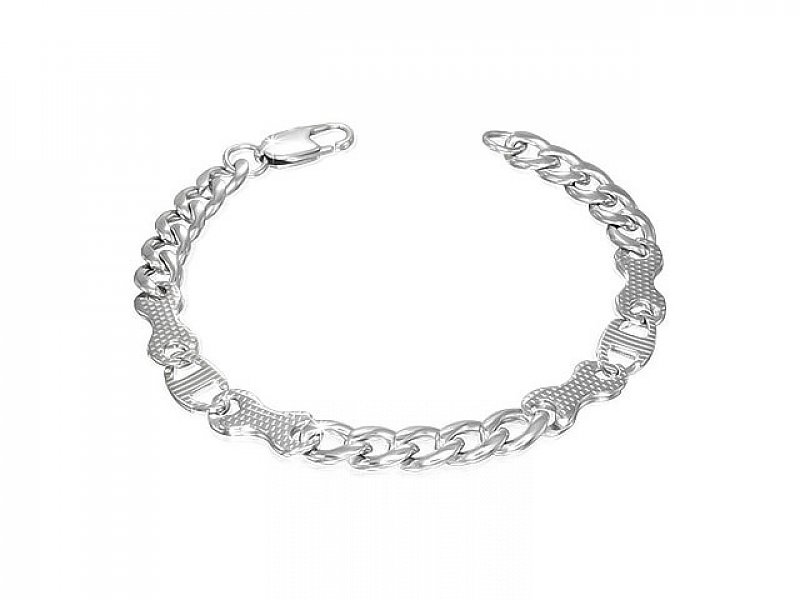 Steel Bracelet (Stainless steel) with the pattern pieces 20.5 cm