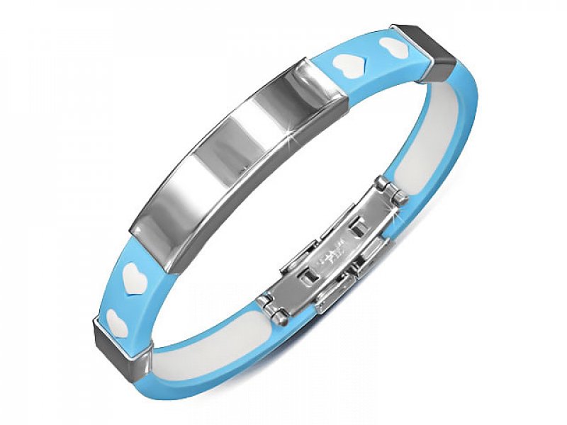 Silicone bracelet with steel plate typ397
