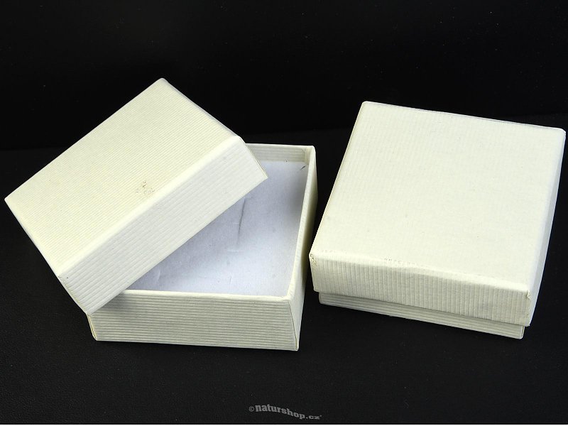 Gift Box 6 x 6cm cream - a pendant, earrings