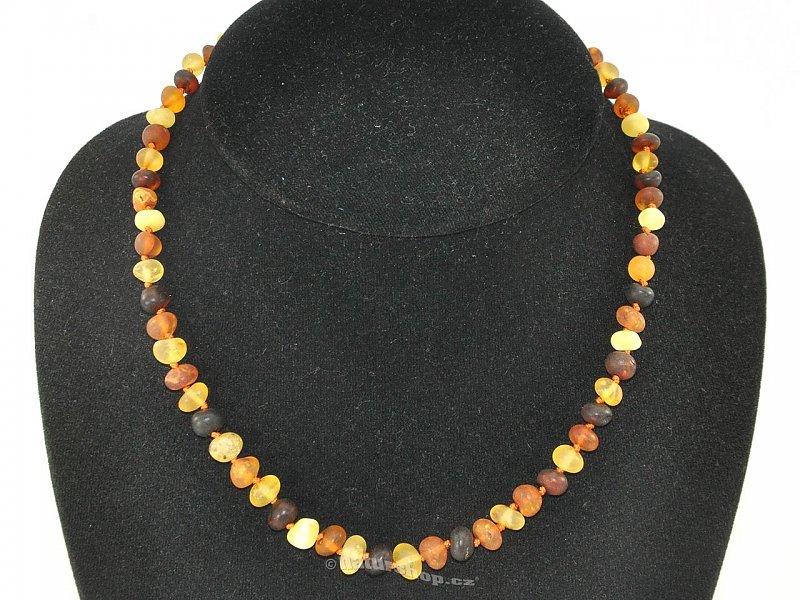Amber necklace buttony mix matt 45 cm