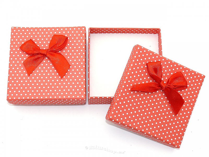 Gift box with red bow 8x8cm