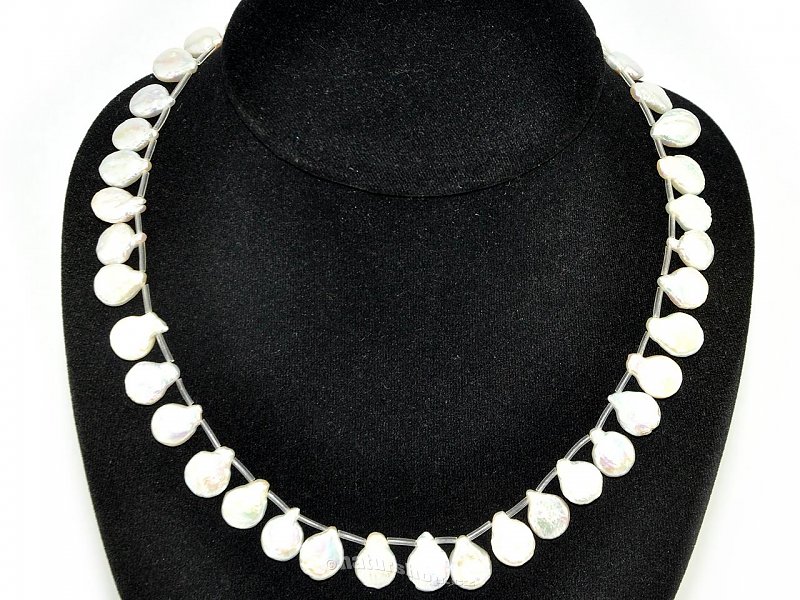 Necklace of pearls - rainbow drops flat 50cm