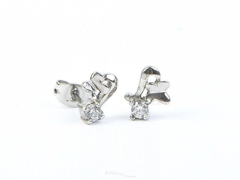 Stainless steel earrings with zircon REB030
