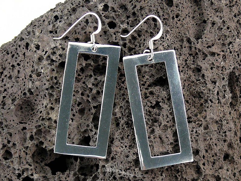 Silver earrings rectangles Ag 925/1000