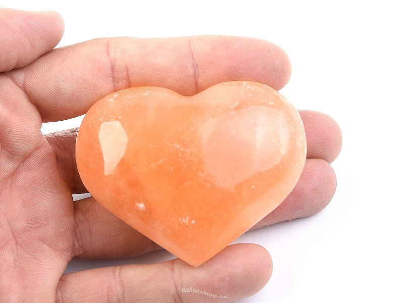 Selenit heart orange larger 5-6 cm