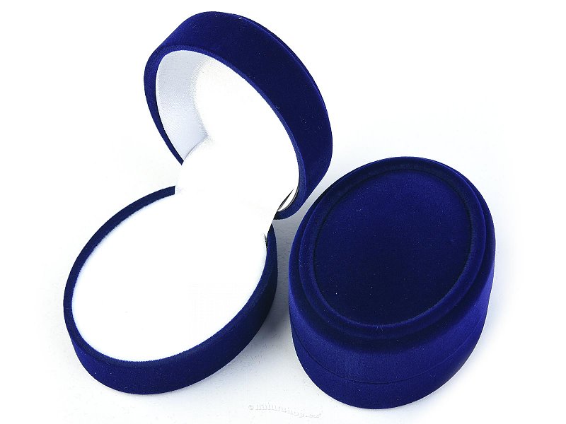 Velvet gift box on blue oval earrings