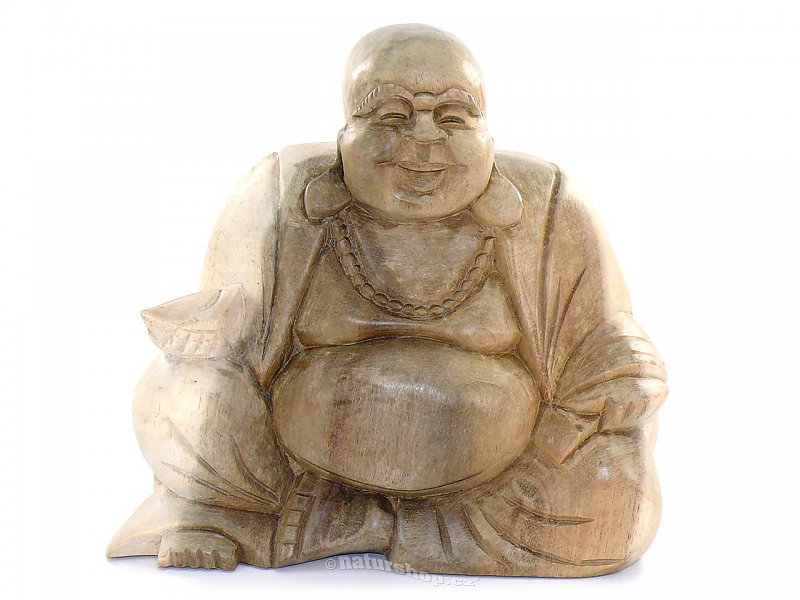 Buddha happy bright wood (Indonesia) 18 cm
