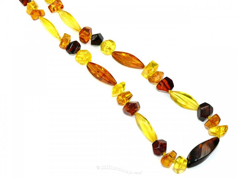 Amber necklace shapes cut QA 54 cm