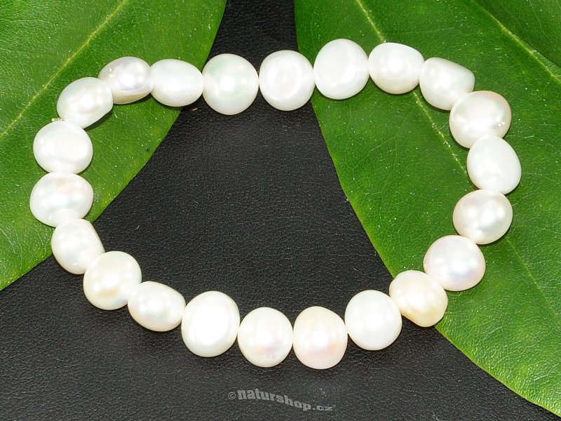 Bílé perly náramek penízky