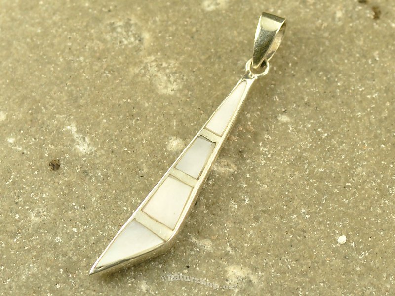 White pearl pendant triangle Ag 925/1000