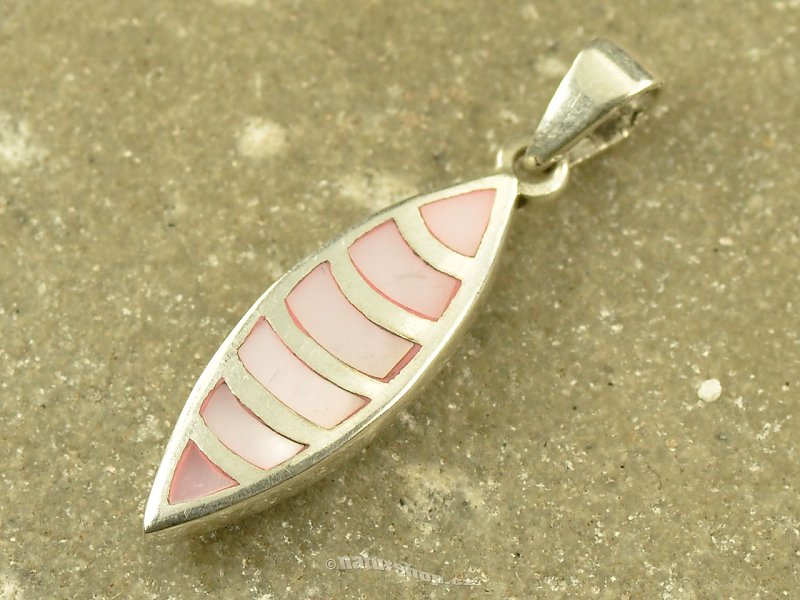 Pendant with pink pearl drop silver Ag 925/1000