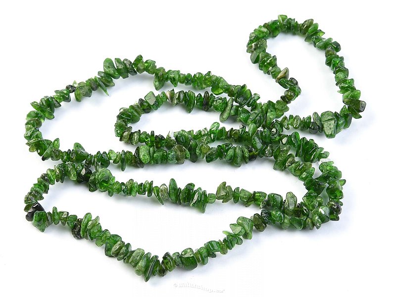 Chromdiopsid necklace chopped shapes 90 cm