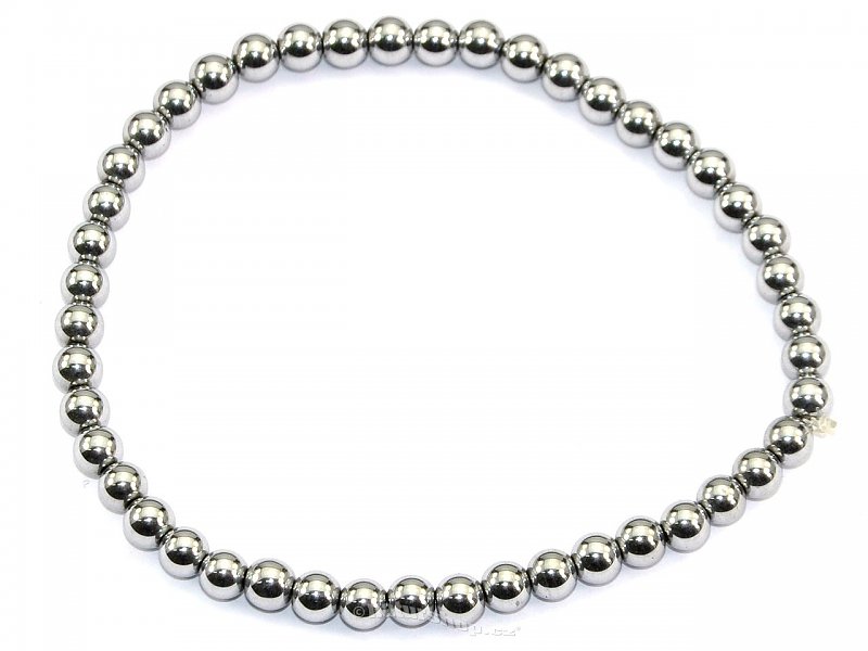 Bracelet hematite plated beads 4 mm