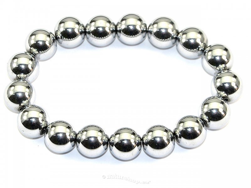 Hematite beads bracelet plated 12 mm