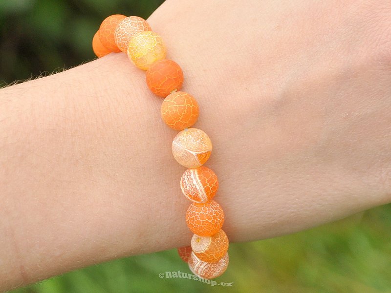 Orange agate bracelet larger balls