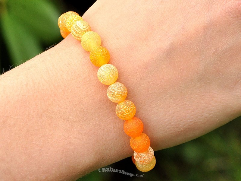Orange agate beads bracelet