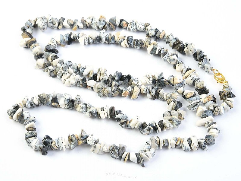 Dendritic opal necklace 90 cm