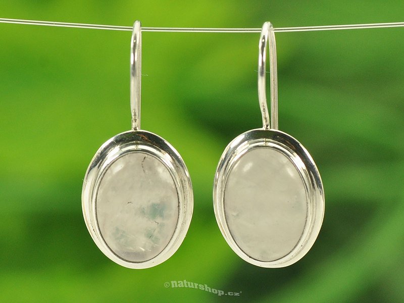 rose quartz earrings oval Ag 925/1000