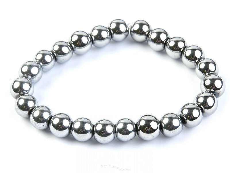 Hematite beads bracelet plated 10 mm