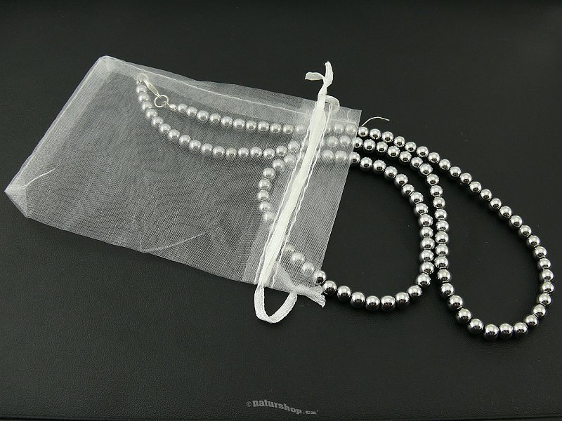 Jewelry set hematite beads 6 mm