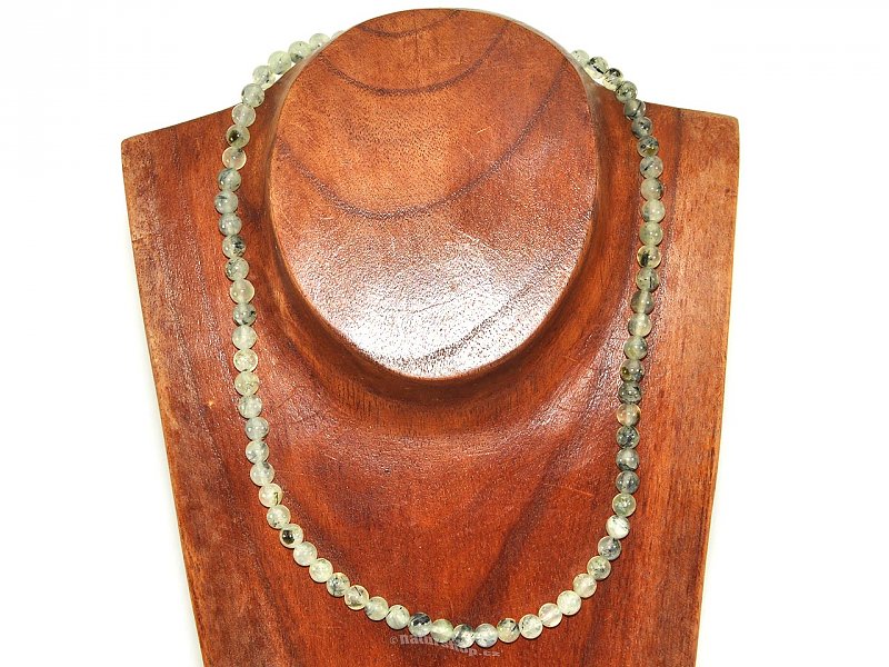 Prehnite necklace beads 6 mm 45 cm
