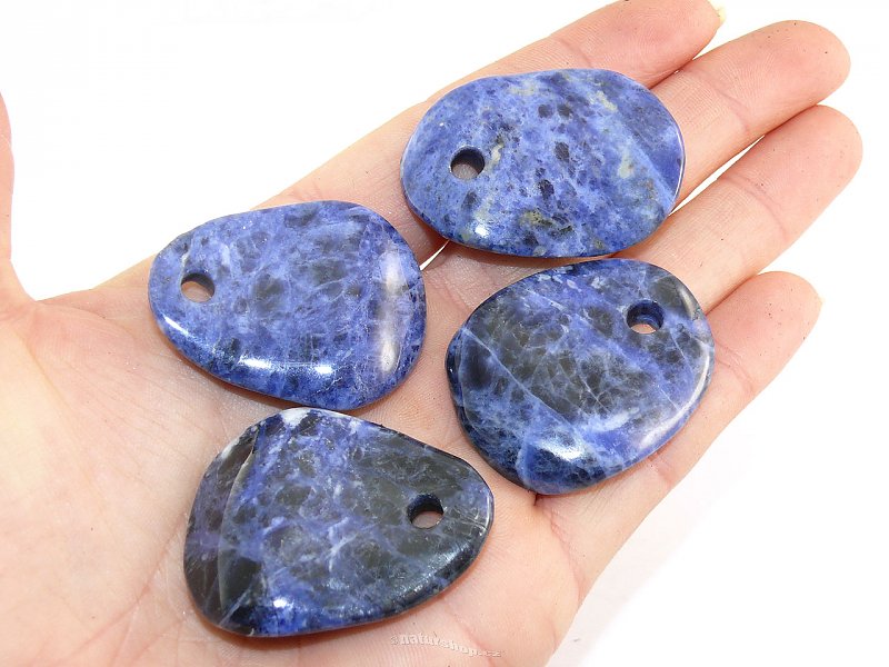 Sodalite shaped pendant on a leather