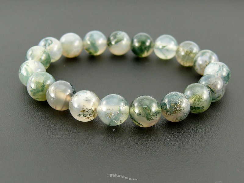 Moss agate beads bracelet 10 mm