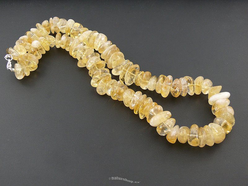 Citrine necklace tromle stones 52 cm