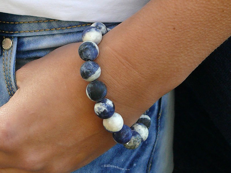 Bracelet beads sodalite 12 mm unpolished