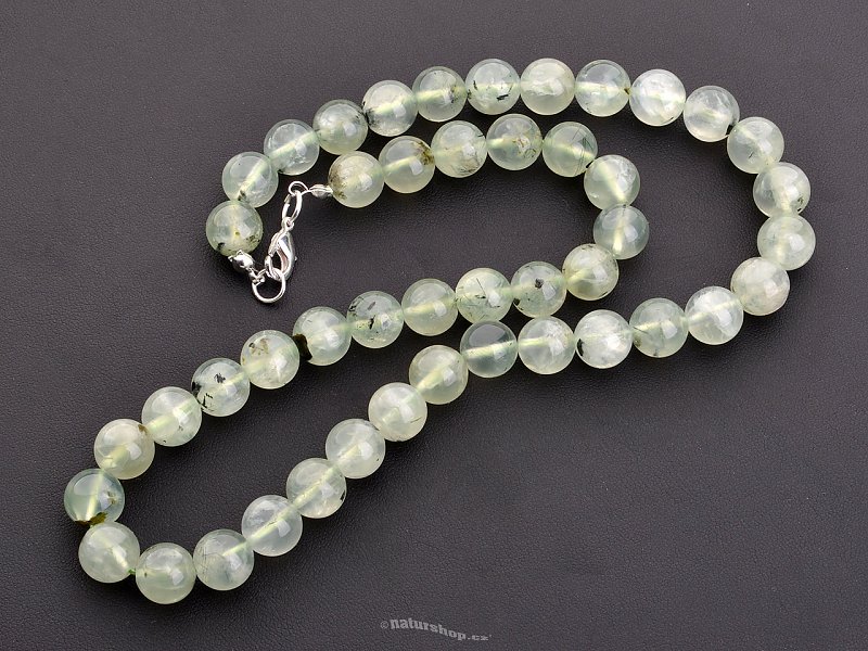 Prehnite necklace beads 10mm 48cm