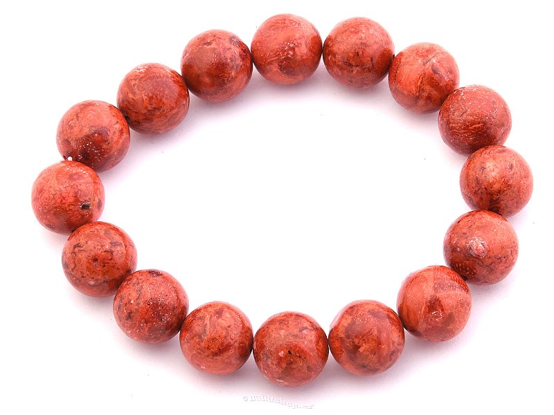 Mushroom coral beads bracelet 12 mm