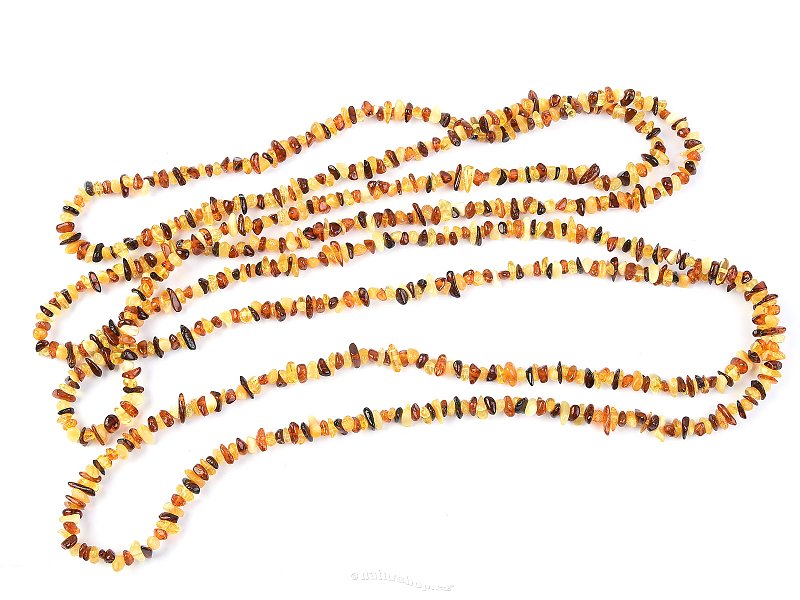Amber necklace mix colors small stones 192 cm