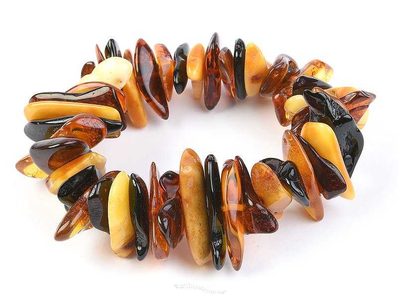 Amber bracelet flat stones jumbo 29.7 g