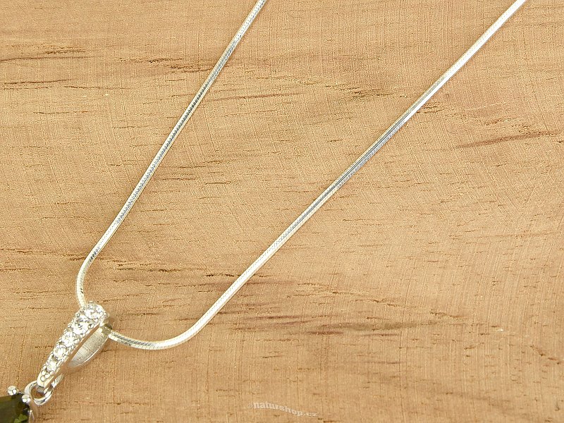 Silver necklace shiny hexagonal 55 cm approx 2.9 g Ag 925/1000