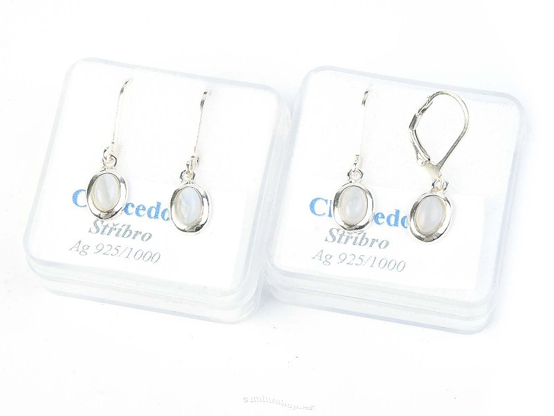 Chalcedony earrings oval 925/1000 Ag