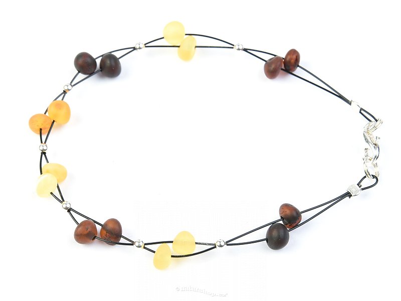 Bracelet with amber stones dull mix 20 cm